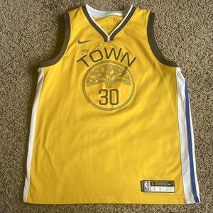 Steph Curry Nike “The Town” yellow jersey uniform size L Large Youth
